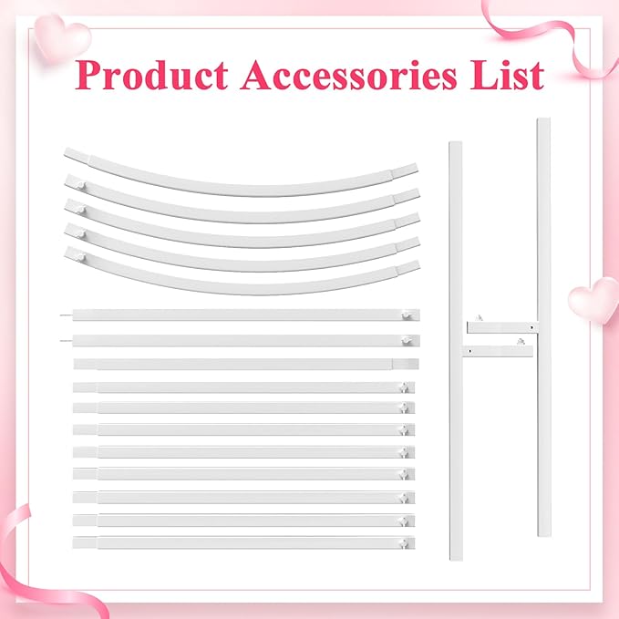 Wokceer Wedding Arch Backdrop Stand 7.2 FT White Metal Chiara Backdrop Stand for Wedding Ceremony Photo Booth Outdoor Indoor Birthday Party Garden Floral Balloon Arch Decoration