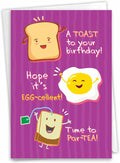 NobleWorks - 1 Funny Happy Birthday Notecard - Humor Greeting Card with Envelope - Mixed Puns C3637BDG