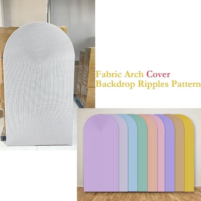 HUAYI Pink Ripples Pattern Arch Backdrop Cover for Birthday Party Wedding Baby Shower Decorations Chiara Backdrops Arched Wall Frame Stands Covers Props GP-456 3ft * 6ft