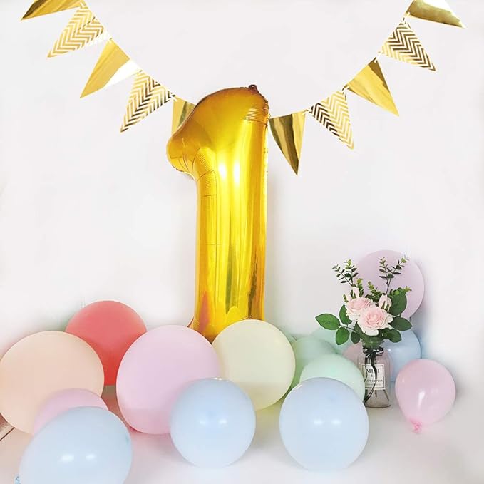 TONIFUL 40 Inch Gold Large Numbers 0-9,Number 4 Digital Helium Balloons,Foil Mylar Big Number Balloons for 2026 Graduation New Year Eve Birthday Party Supplies Decorations