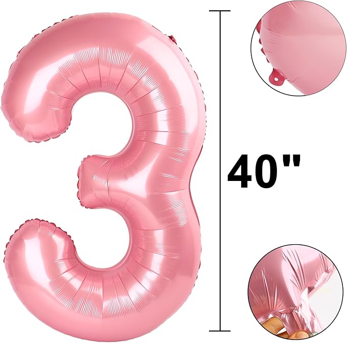 40 Inch Pearlescent Pink Number 13 Balloon Number 13 Balloon 40 Inch, 13th Birthday Party Decorations for Boy or Girl Huge Mylar Anniversary Party Supplies