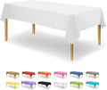 Party Dimensions White Disposable Plastic Tablecloth for Rectangle Tables (12 Pack) Table Cloths for Parties, Events & Weddings, Indoors Outdoors, 54 x 108 inches, Plastic Table Cover