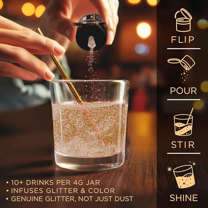 Brew Glitter Edible Glitter for Drinks, Cocktails, Beer, Garnish & Beverages (Bronze, 4 Grams)