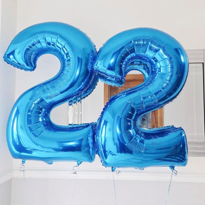 Blue 0 Balloon Number,40 Inch Number 0 Balloon Big Blue 0 Foil Mylar Helium Balloon for Birthday Party Decorations