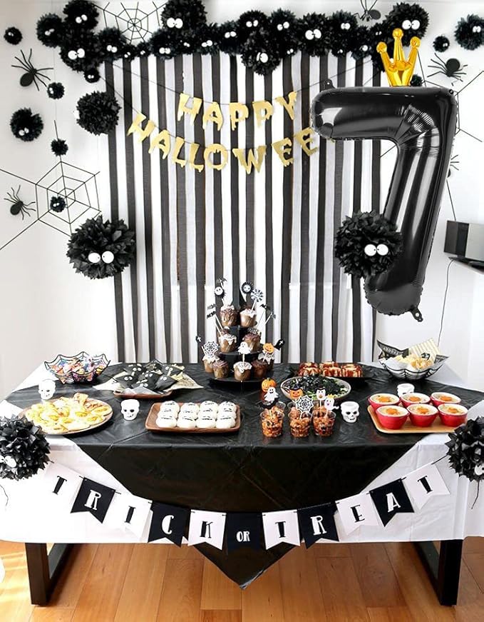 Black 7 Balloon, 40 Inch Number Balloons, Black Party Decorations, 7th Balloons Number, 17th 27th 37th 47th, Black Seven Birthday Decorations, Number 7