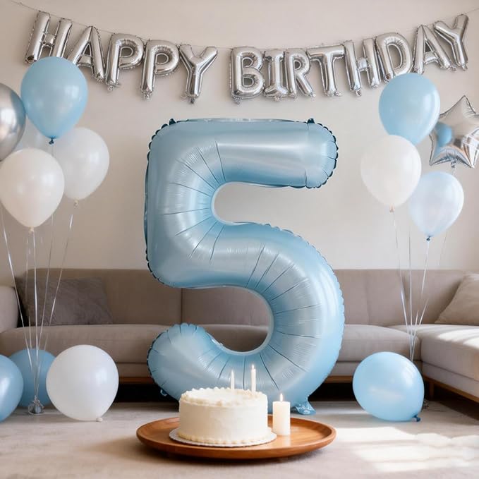 40 In Matte Blue Number Balloons Helium Foil Mylar Balloon Birthday Party banquet Decoration Digital 23