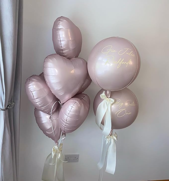 Baby Pink Heart Balloons,12Pcs Pink Heart Shaped Foil Balloons,18Inch Pastel Pink Helium Polyester Film Balloon for Baby Shower Birthday Anniversary Wedding Party Decorations