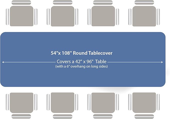 Party Dimensions Blue Disposable Plastic Tablecloth for Rectangle Tables (48 Pack) Premium Decorative Table Cloths for Parties, Events & Weddings, Indoors & Outdoors, 54 x 108 inches