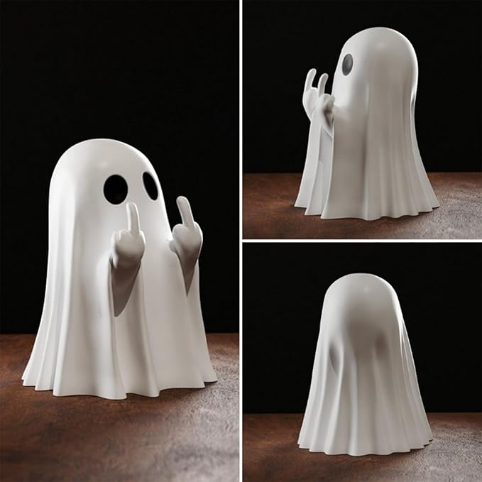 Halloween Ghost Figurine, Halloween Decorations Indoor, Farmhouse Tiered Tray Decor, Spooky Home Decorations, Coffee Table Centerpieces Shelf Mantel Display