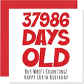 Stuff4 104th Birthday Card for Men Women Him Her - 37986 Days Old - Funny One-Hundred Fourth Happy Birthday Card for Grandma Grandpa Gran Mom Dad, 5.7 x 5.7 Inch Humor Joke Greeting Cards