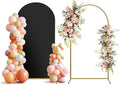 Arch Backdrop Stand and Cover Set, Metal Balloon Arch Backdrop 6ft, Gold Arched Stand Frame for Wedding, Parties,Birthday, Backdrop Decorations (Black,6ft)