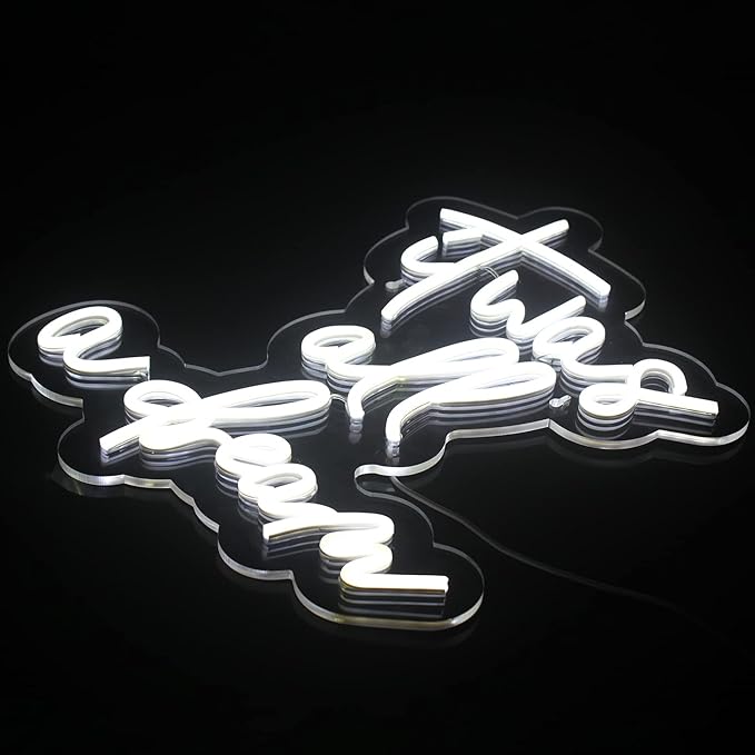 Lucunstar It Was All A Dream Neon Sign White Neon Sign For Room LED signs For Wall Decor LED Light Up Bedroom Club Office Hotel Pub Cafe Dream Neon Lights Wedding Birthday Party Room Decor