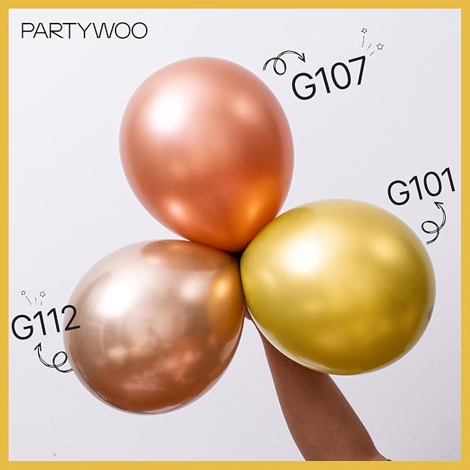 PartyWoo Black and Glod Balloons 140pcs Different Sizes of 18 12 10 5 Inch Black and Metallic gold Balloon Arch Kit for Birthday New Year's Eve Graduation Bachelorette Retirement Party Decorations