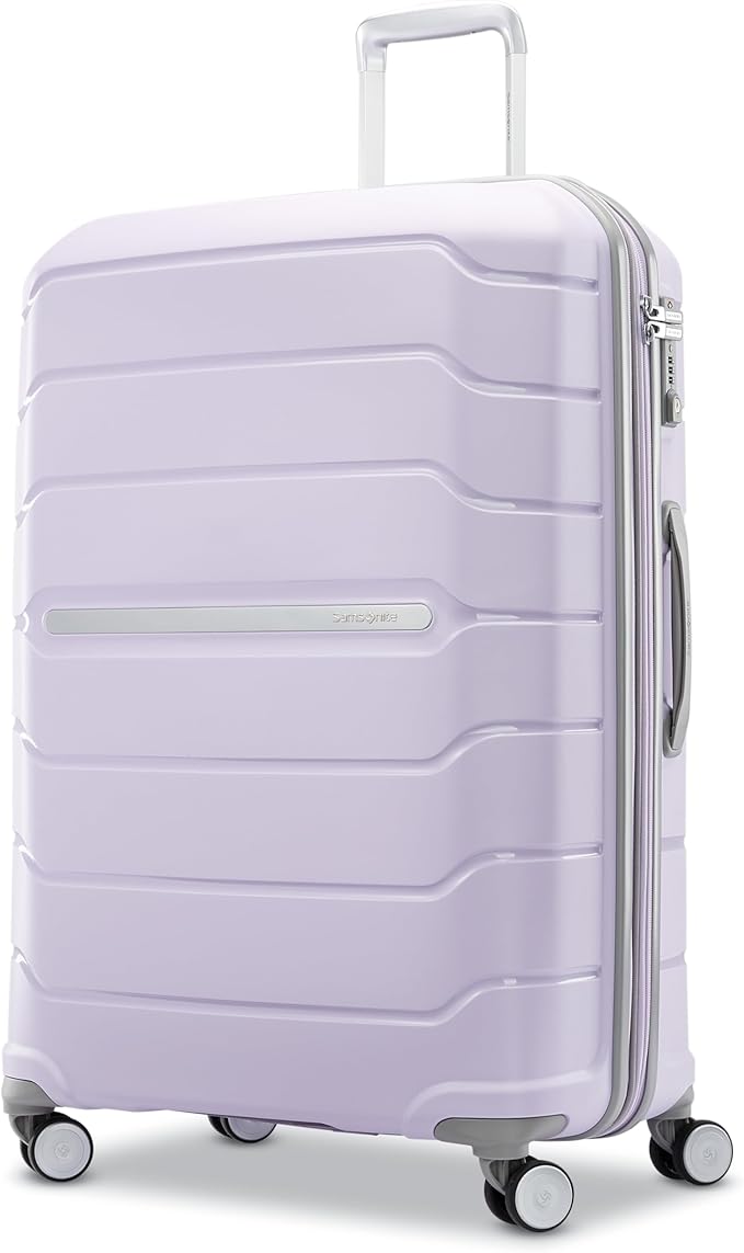 Samsonite Freeform Large Checked Luggage with Dual 360° Spinner Wheels - TSA Lock, Airline-Approved - Lightweight Durable Polypropylene Expandable Hardshell - Lilac