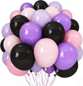 Halloween Balloons, 60pcs 12 Inch Black Pink Purple Latex Balloons for Girls Women Halloween Wedding Bride Baby Shower Engagement Bachelorette Spooky Witch Themed Birthday Party Decorations Supplie