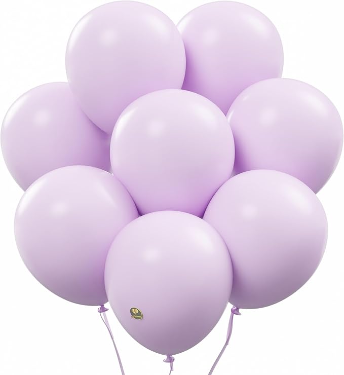 AFTERLOON® Biodegradable Balloons 50 pcs Lavender 10 Inch, Matte Color Thickened Extra Strong Latex Helium Float, for Baby Shower Gender Reveal Garland Arch Wedding Birthday Party Decorations
