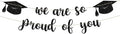 Graduation Party Decorations - 9 ft Pre-Strung We Are So Proud of You Banner, Graduation Party Decorations & Decor for Elementary, 5th Grade, 8th Grade, High School, College, Congrats Grad Sign