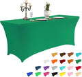 IVAPUPU 6FT Table Cloth for Rectangular Fitted Events Stretch Emerald Green Table Covers Washable Cover Spandex Tablecloth Protector for Party, Wedding, Cocktail, Banquet, Festival