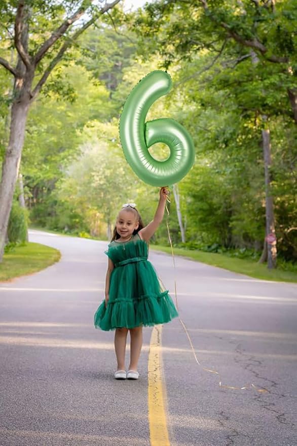 40 Inch Number 7 Balloon, Olive Green Seven Birthday Decor, 7 17 27 70 Year Old Balloon Number for Engagement, Wedding, Graduations