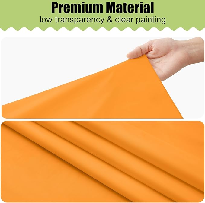 Smiry Disposable Table Cloth - 10 Pack, 54 x 108 Inch Waterproof Rectangle Tablecloths for Parties, Decorative Plastic Table Cover, Leakproof & Sturdy, Orange