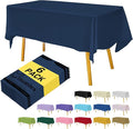 Navy Blue 6 Pack Plastic Table Cloth 54" x 108", Disposable Tablecloths Rectangle Table Cover, Plastic Table Cloths for Parties