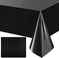 8pcs Black Foil Tablecloth 54 * 72inch Birthday Graduation Halloween Party Table Cloths Plastic Waterproof Disposable Table Cover for Halloween Neon Anniversary Party Supplies