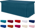 Smiry Spandex Tablecloth, Elastic Fitted Stretch Tablecloth for 6FT Rectangle Tables, Waterproof Washable Table Cover Skirt for Outdoor, Wedding, Banquet & Parties (Peacock Blue, 72Lx30Wx30H Inch)