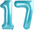 Pearl Blue 17 Number Balloon
