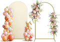 Arch Backdrop Stand and Cover Set, Metal Balloon Arch Backdrop 6.6ft, Gold Arched Stand Frame for Wedding, Parties,Birthday, Decorations (Beige,6.6ft)