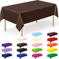 QZYL 12 PCS Brown Plastic Tablecloths, 54 in x 108 in Dinner Table Cloths, Rectangle Table Cover for Birthday Party Family Gathering Wedding