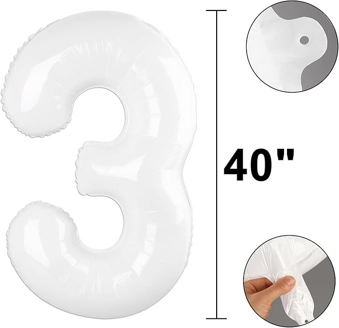 40 Inch White Number 23 Digital Balloon,Jumbo Mylar Foil Helium Balloon for 23 Balloons for Birthday Party,Wedding Anniversary Party Decorations