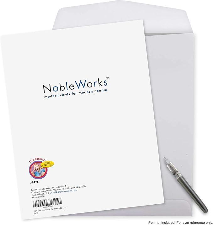 NobleWorks Jumbo Hilarious Birthday Greeting Card 8.5 x 11 Inch with Envelope (1 Pack) Big, Jumbo Bday Wicked Witch Of The World J1476