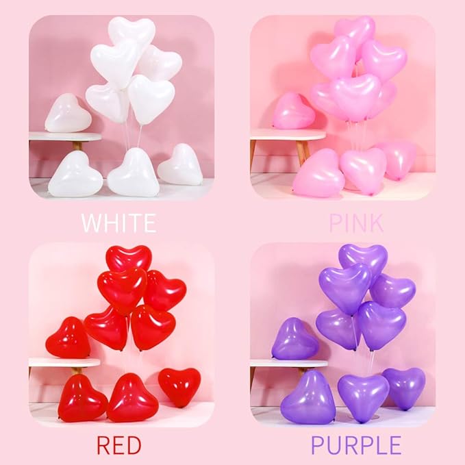 100 10-inch Red Color Heart shaped Latex Balloons for Valentines Day,Propose Marriage,Wedding Party