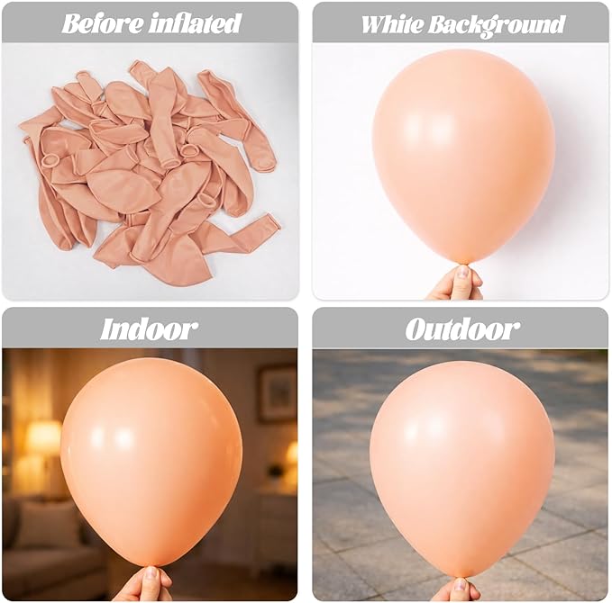Pastel Orange Balloons, 66pack 12inch Peach Latex Party Balloons for Birthday Baby Shower Graduation Wedding Gender Reveal Anniversary Party Decorations