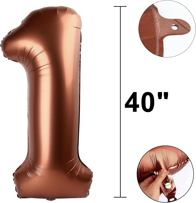 40 Inch Dark Brown Balloon Number 10,Chocolate Jumbo Mylar Foil Helium Balloon for 10th Digital Balloons for Birthday Party,Wedding Anniversary Party Decorations
