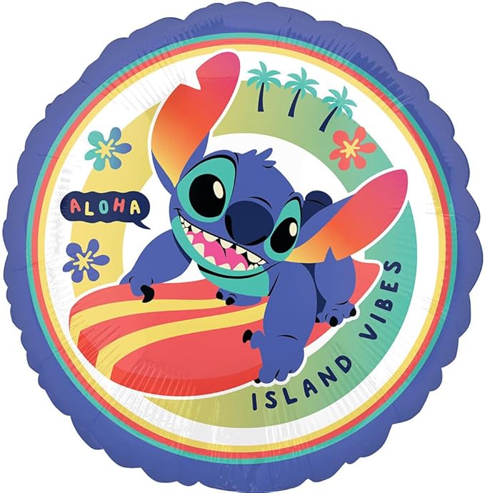 Anagram Stitch 7pc Birthday Party Foil Balloons, BQ_4159