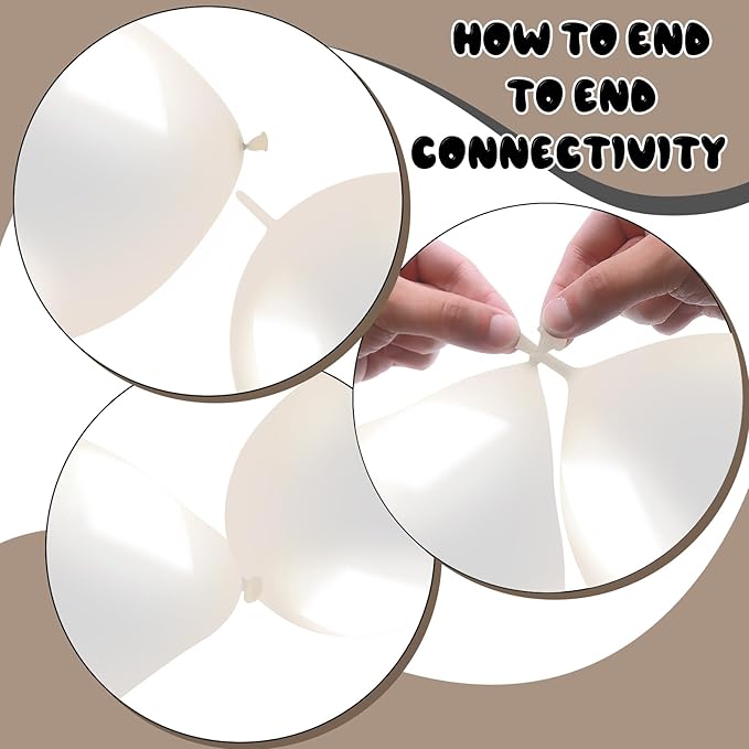 Link Balloons 12 Inch - 100 Pcs Quick Link Balloon Latex Linking Balloons Connected Linkable Balloon Birthday Wedding Party Decorations(Clear)