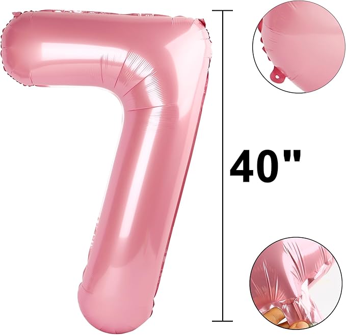 40 Inch Pearlescent Pink Number 27 Balloon Rose Number 27 Balloon 40 Inch, 27th Birthday Party Decorations for Boy or Girl Huge Mylar Anniversary Party Supplies