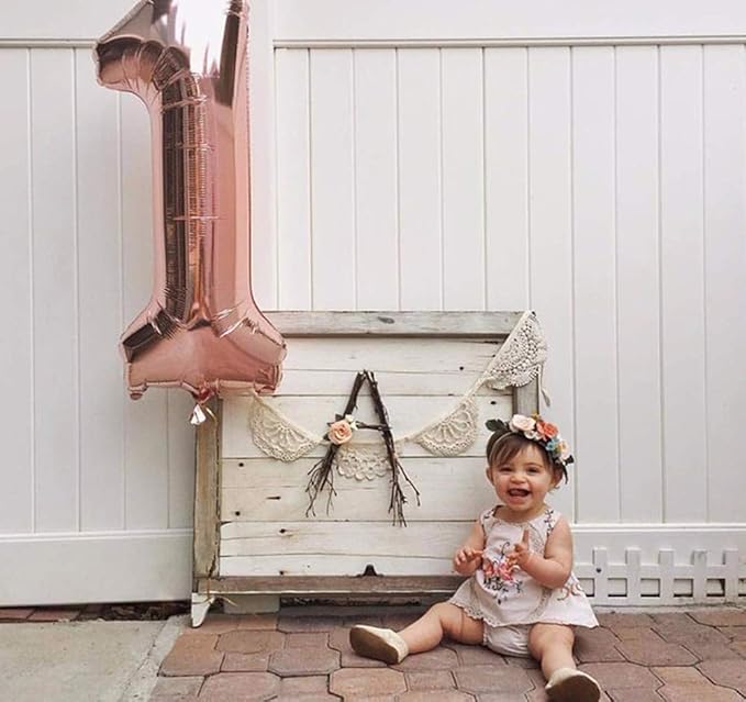 Juland Rose Gold Number Balloons Large Foil Mylar Balloons 40 Inch Giant Jumbo Number Balloons for Birthday Party Decorations 15