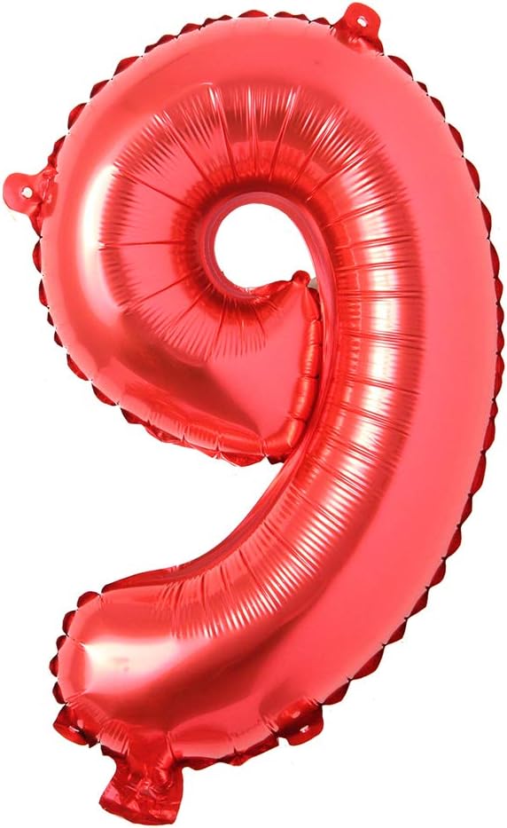 40 inch Red big size Number Letter alphabet Foil Helium Float Balloons Birthday Wedding Party Celebration decoration Air ball (40 INCH Red 9)