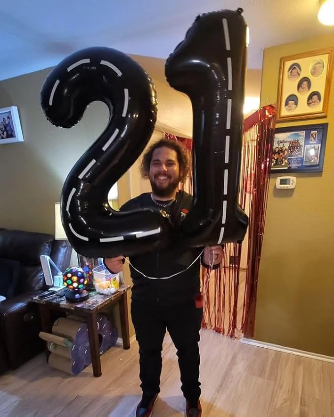 Race Car Number 6 Balloon 40 Inch, 6 Balloon Number, 6th Birthday Decorations, Race Car Party Supplies for Boys Girls