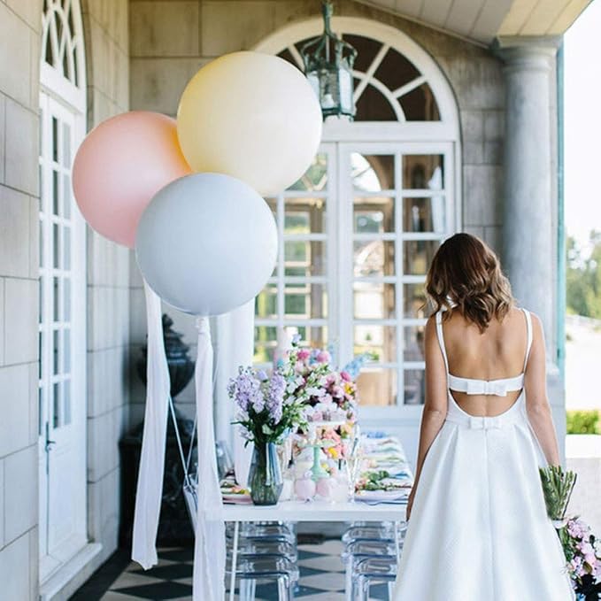 36 Inch Giant Round Balloons Macaron Orange 6 Packs Latex Balloons for Photo Shoot Wedding Baby Shower Birthday Party Decorations