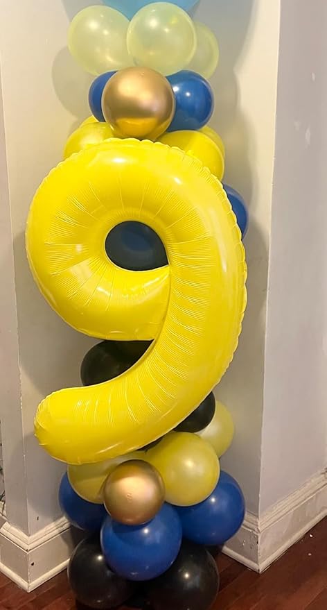 40 Inch Large Numbers Balloon, 4 Yellow Ballon for 4th 14 40 44 Birthday Party, Balloon 4 Number for Graduations Wedding Supplies