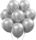 AFTERLOON® Biodegradable Balloons 24 pcs Silver 12 Inch, Metallic Thickened Extra Strong Latex Helium Float, Multicolor Colorful Bulk Color ballon baloon Globos Para Decoration De Fiestas Kids