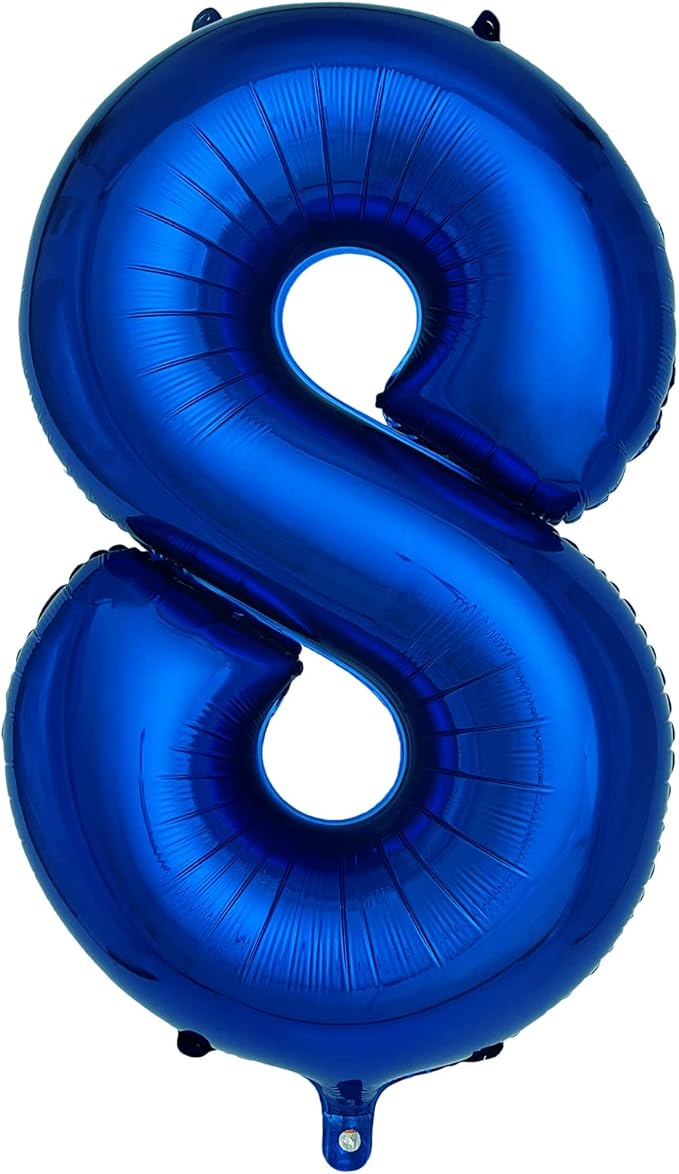 Navy Blue Number 8 Balloons 40 Inch Large Dark Blue Helium Foil Balloons for Birthday Party 2024 Graduation Decorations Anniversary Celebrations (Number 8)