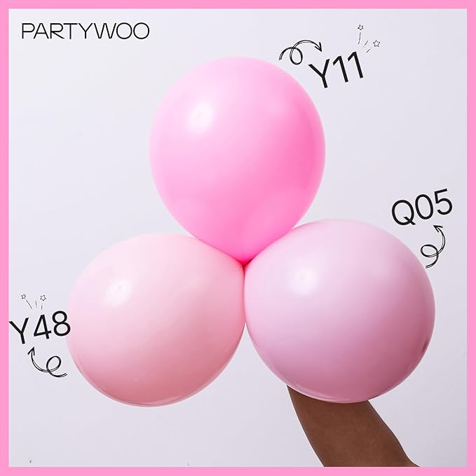 PartyWoo Light Pink Balloons 140pcs Different Sizes of 18 12 10 5 Inch Pastel Pale Baby Pink Balloon Arch Kit Garland for Baby Shower Bachelorette Bridal Shower Birthday Party Decorations Pink-Y48