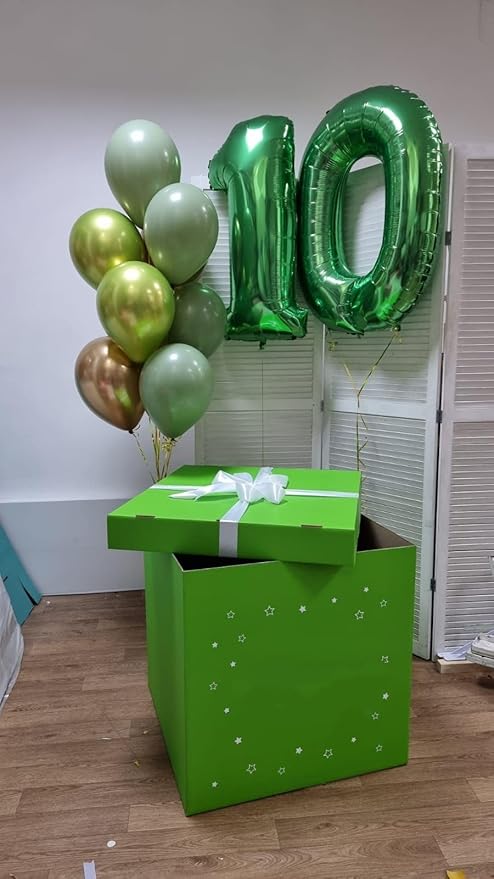 40 Inch Balloons Number, Dark Green Balloons for Birthday Party Decoration, Foil Number 0 Ballon for 0, 10, 20, 100, 2026 Celebration, Birthday, Baby Shower, Anniversary Decor