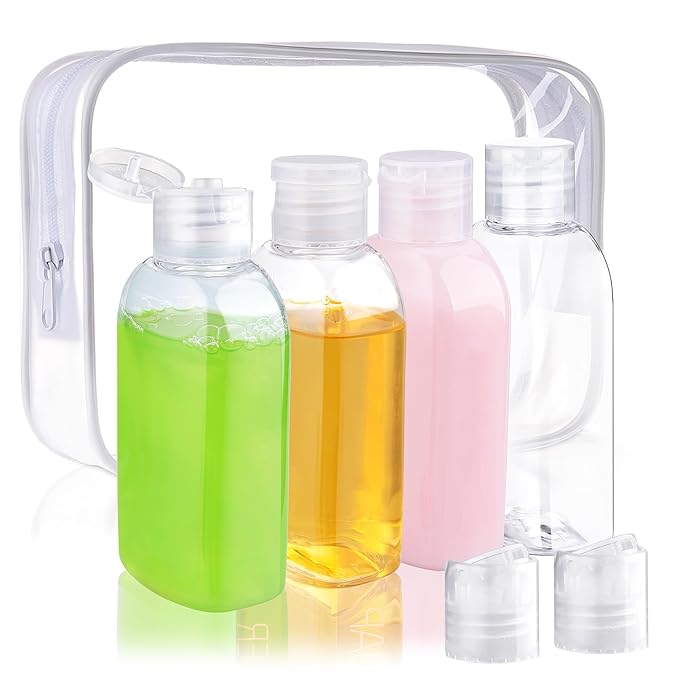Cosywell Travel Shampoo Bottles 4pcs 3.4oz TSA Approved Leak Proof Empty Containers with Flip Cap