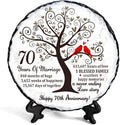 Platinum Couple Slate Plate – 70th Wedding Gifts for Parents & Couples – Unique 70th Anniversary Wedding Gift Ideas – 70 Years of Marriage Decoration, Keepsake, Plaque (Platinum Anniversary)