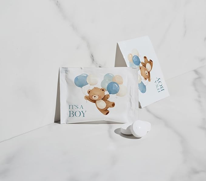 SIMPLY Peppermint "It's a Boy!", Individually Wrapped Peppermint Breath Mints, Bulk 50 Packets (2 per Packet), | Gender Reveal, Baby Shower, Party Favors